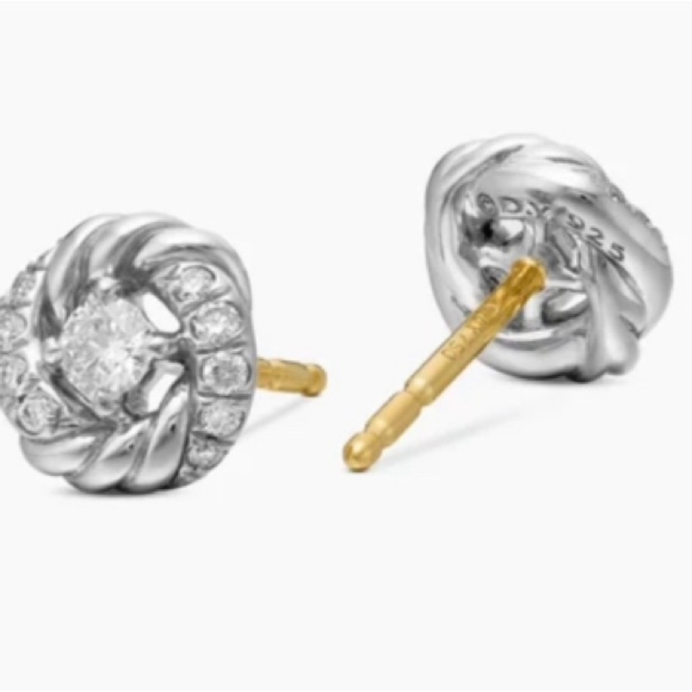 David Yurman Silver and Gold Twisted Earrings